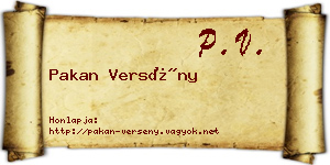 Pakan Versény névjegykártya
